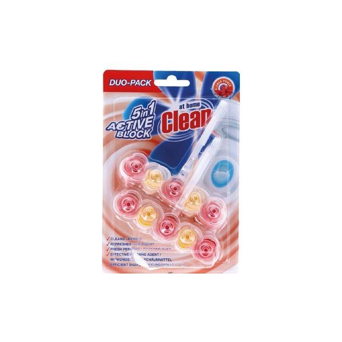 At home clean toiletblok duopack 5 in 1 flower power - 1 pak a 2 x 45gr