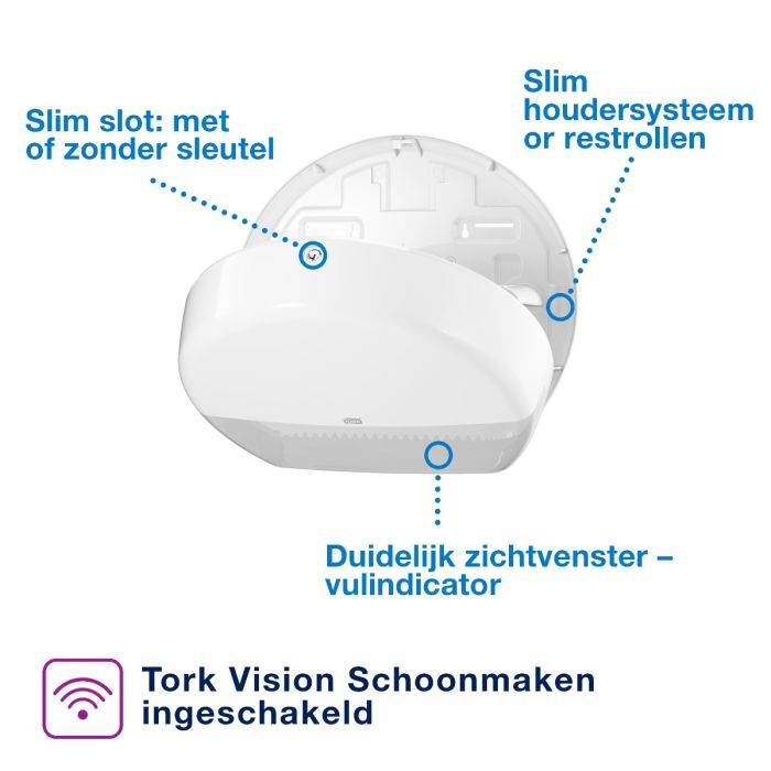 Tork T1 dispenser voor grote jumbo wc rollen